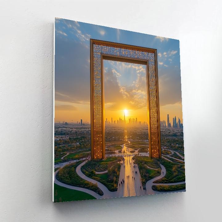 Desert Edge Skyline At Dubai Frame Dubai United Arab Emirates paint by number