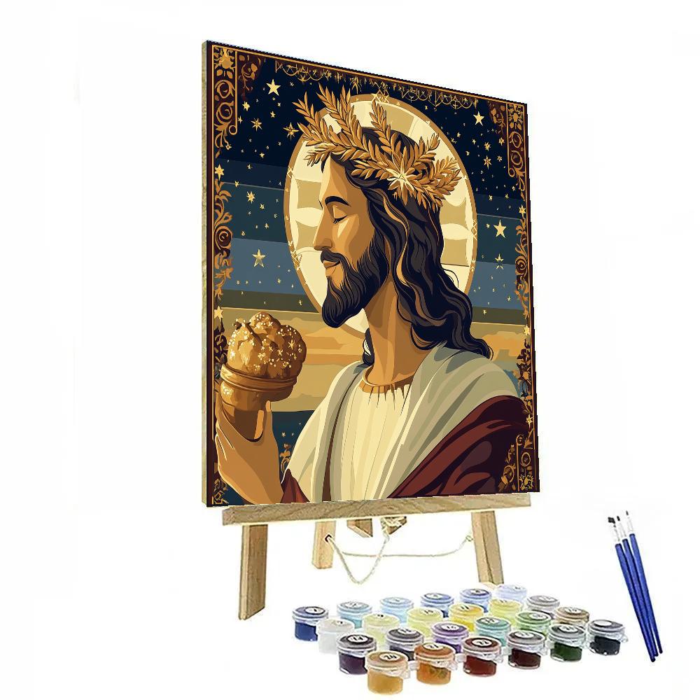 Jesus Crowned With Wheat And Starlight Numbered painting kits