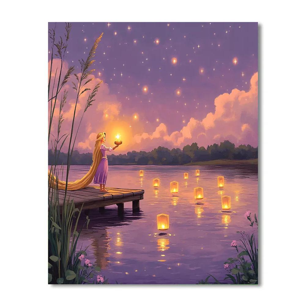 Rapunzel Floating Star Lantern Wish Painting by numbers kit