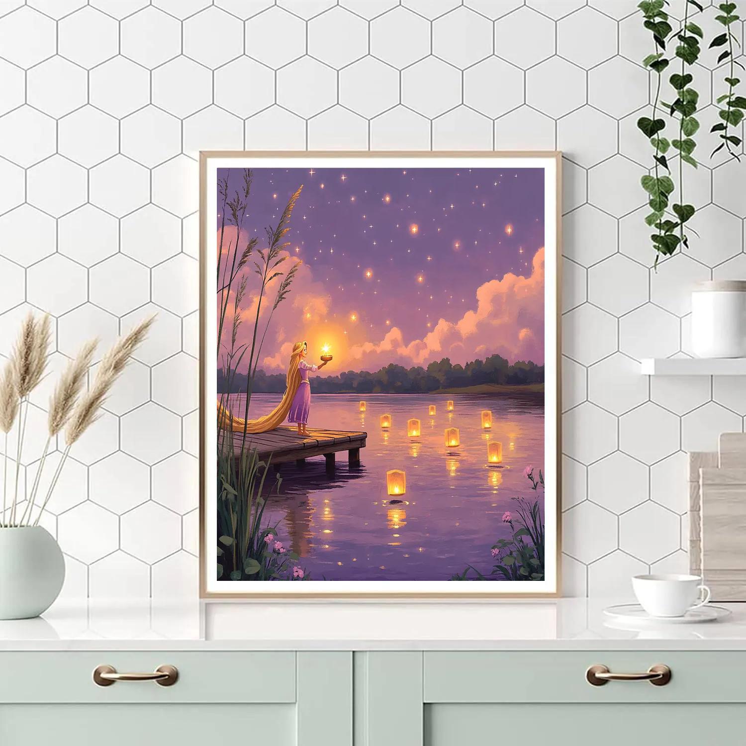 Rapunzel Floating Star Lantern Wish Painting by numbers kit