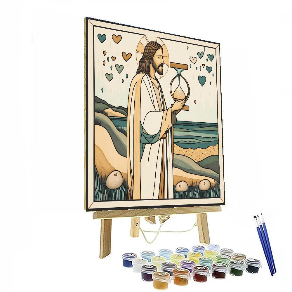 Jesus With The Turning Hourglass Of Mercy paint by numbers