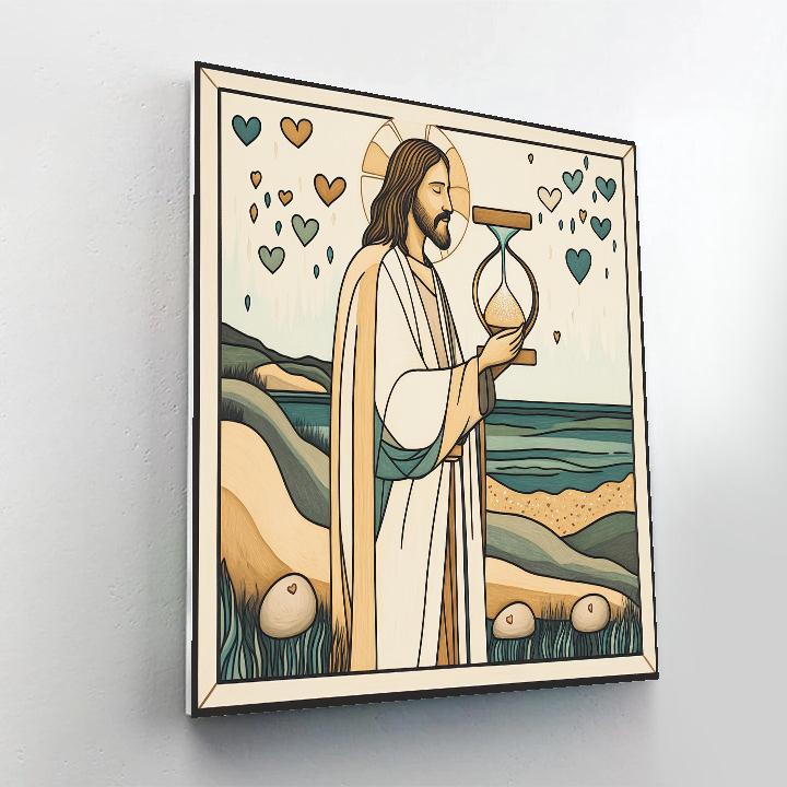 Jesus With The Turning Hourglass Of Mercy paint by numbers