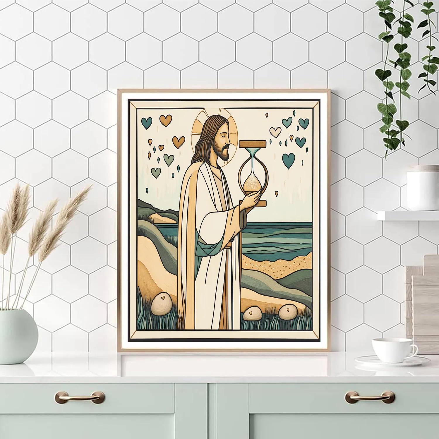Jesus With The Turning Hourglass Of Mercy paint by numbers