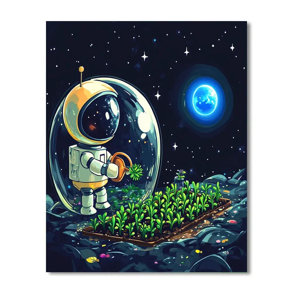 Wall E Satellite Garden Helper Paint by numbers art