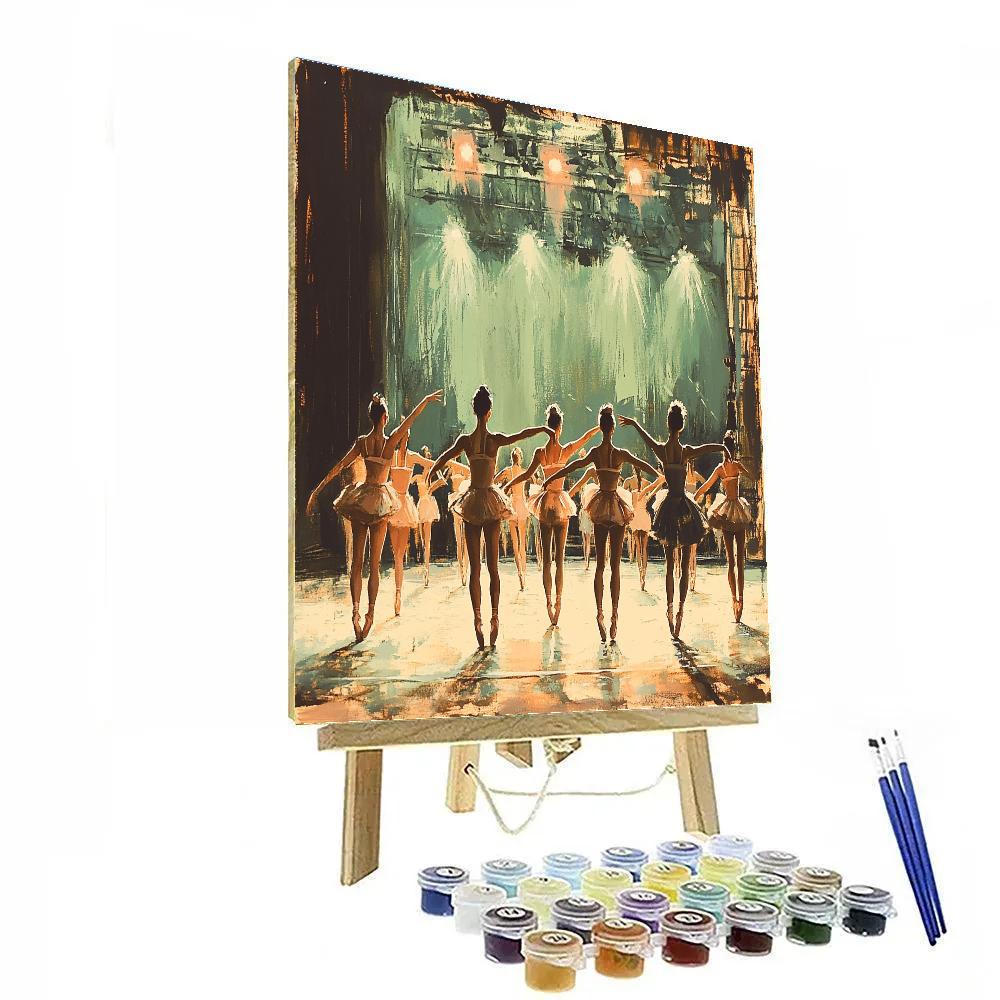 Edgar Degas Inspired Ballet Rehearsal In A Theater paint by color