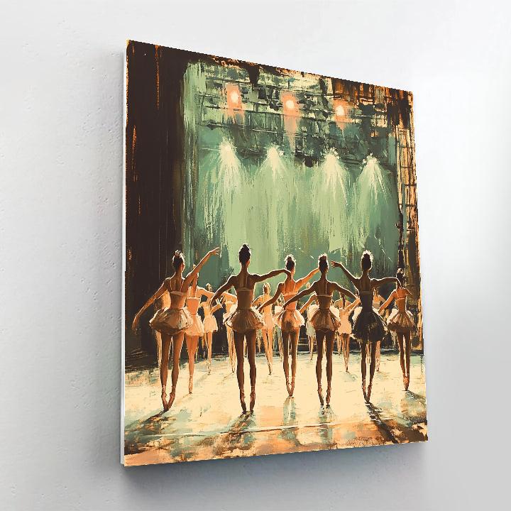 Edgar Degas Inspired Ballet Rehearsal In A Theater paint by color