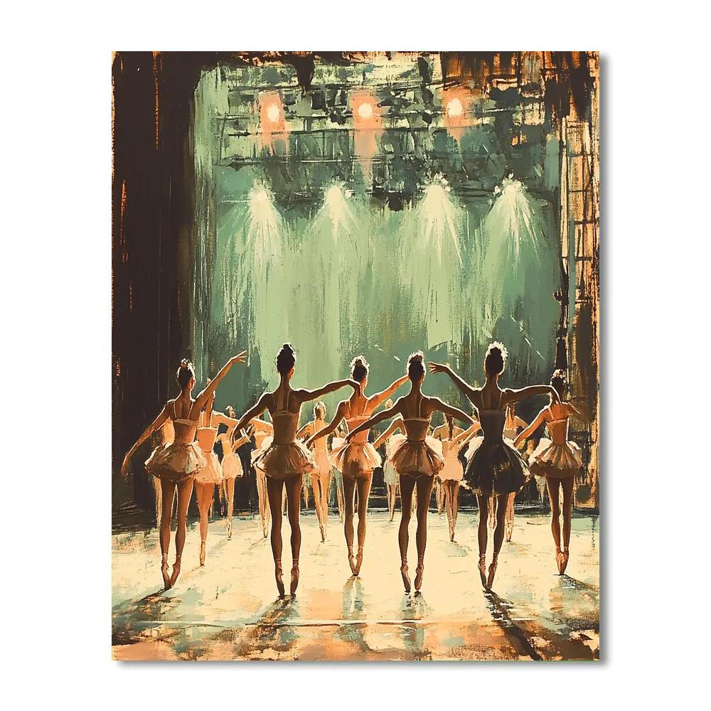 Edgar Degas Inspired Ballet Rehearsal In A Theater paint by color