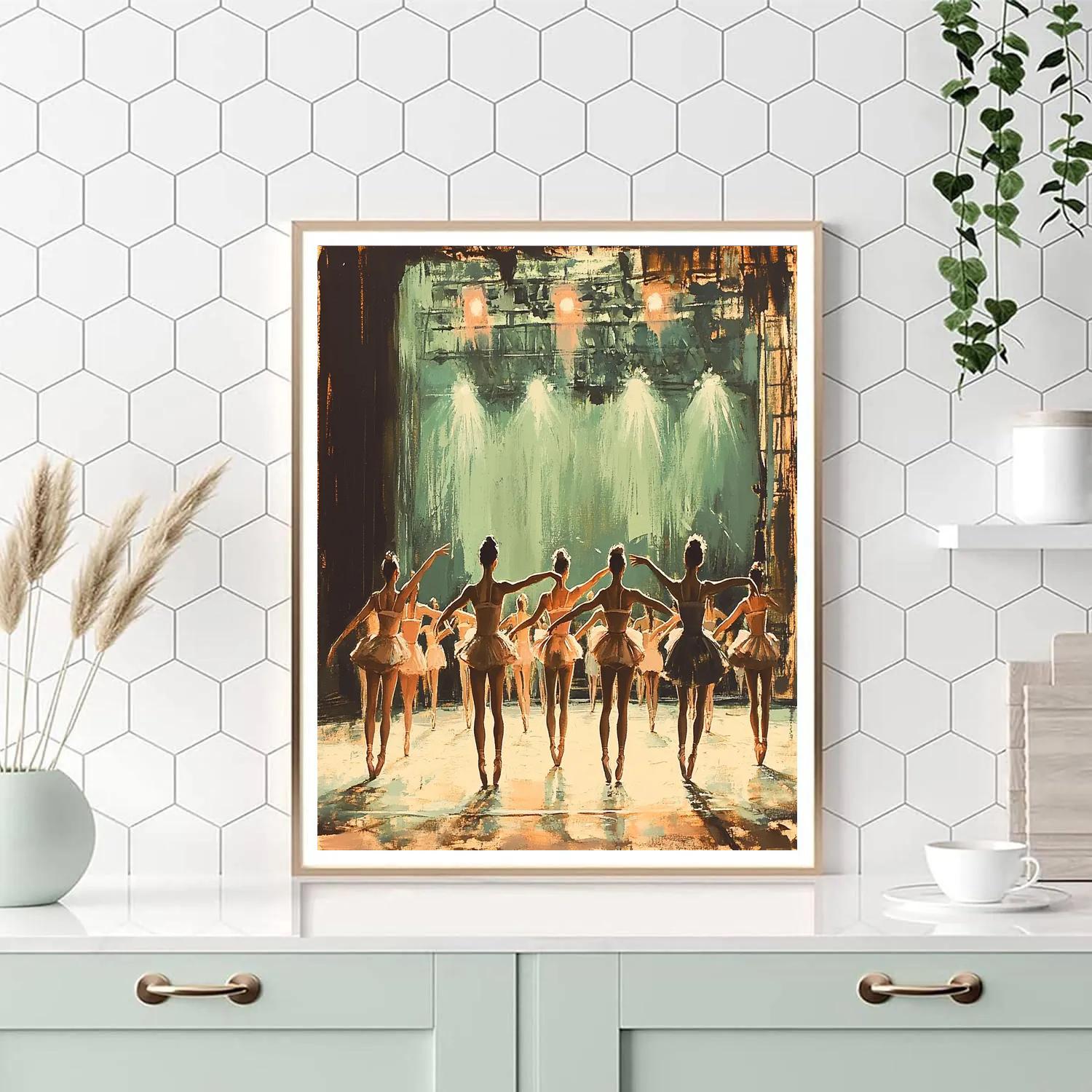 Edgar Degas Inspired Ballet Rehearsal In A Theater paint by color