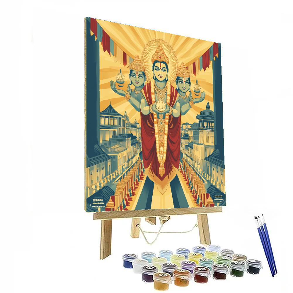 Brahma Sunrise Procession Banner paint by numbers