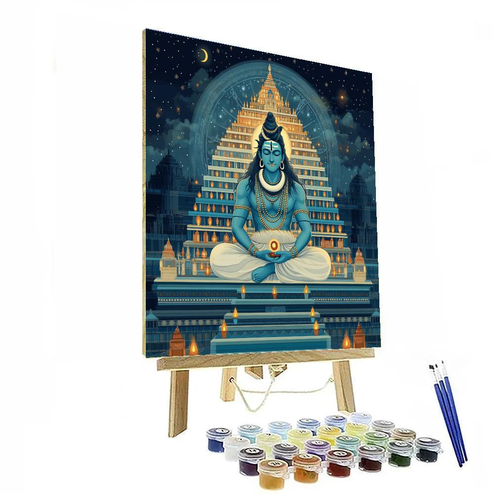 Mandala City Under Shiva Moonlight paint by color