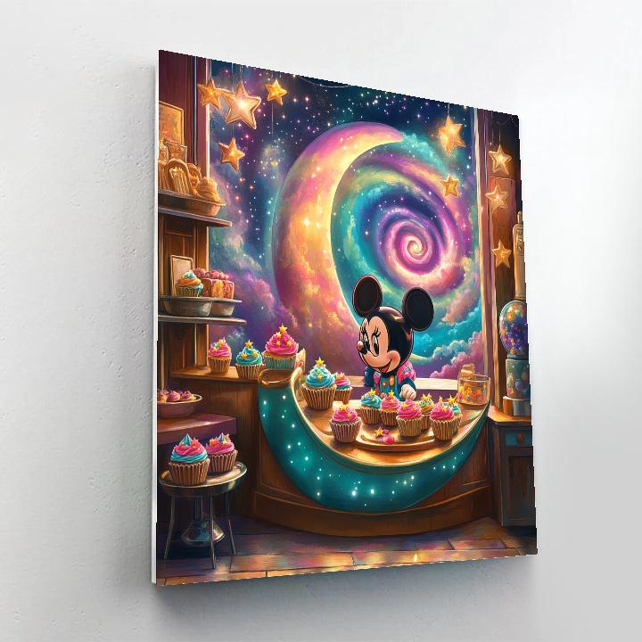 Minnie Mouse Rainbow Nebula Bakery paint by numbers