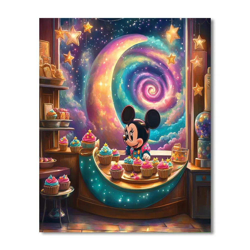 Minnie Mouse Rainbow Nebula Bakery paint by numbers