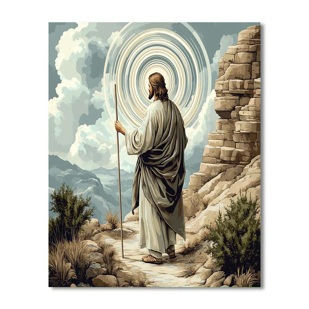 Jesus And The Mountain Echo Halo Painting by numbers kit