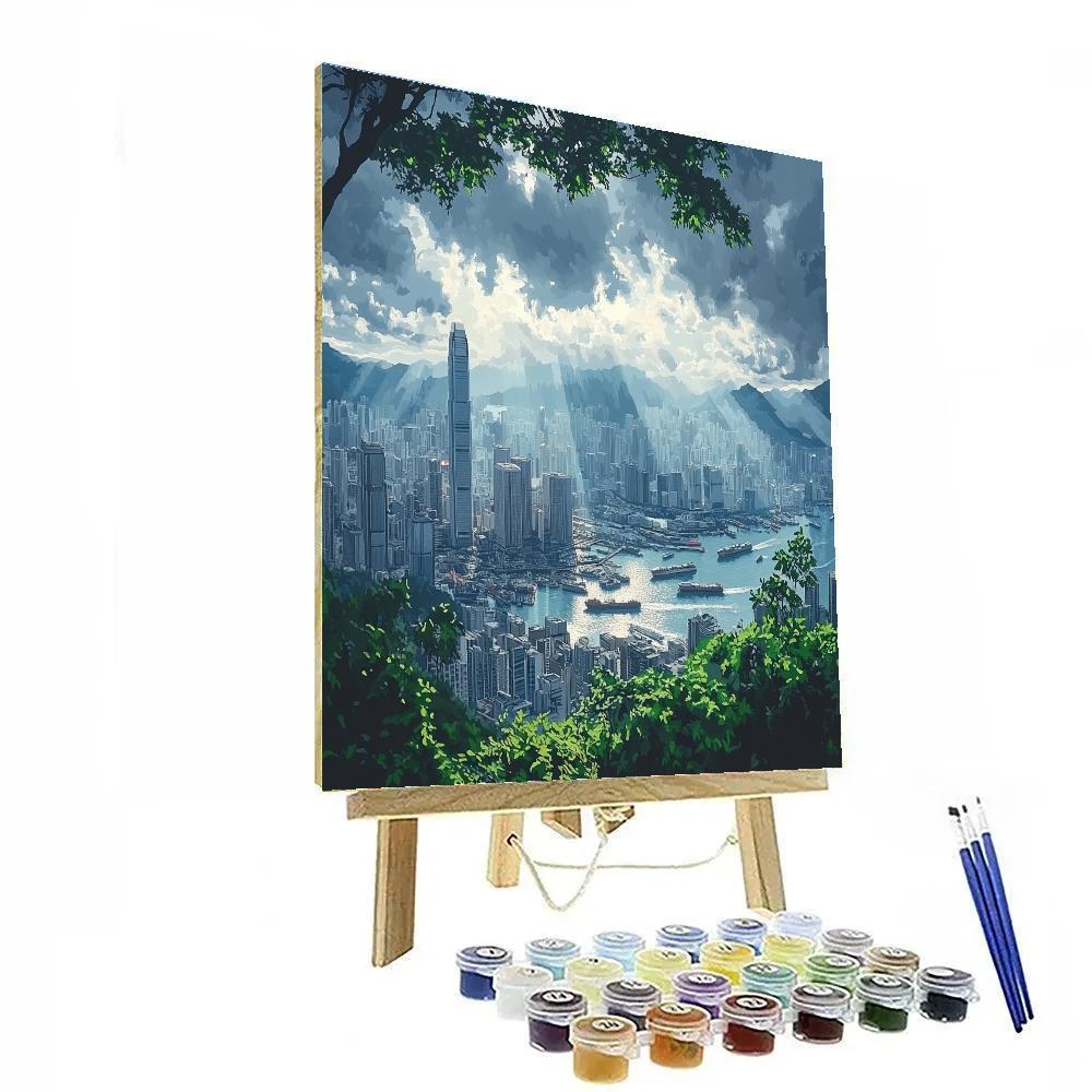 Storm Clearing At Victoria Peak Viewpoint Hong Kong China Painting by numbers kit