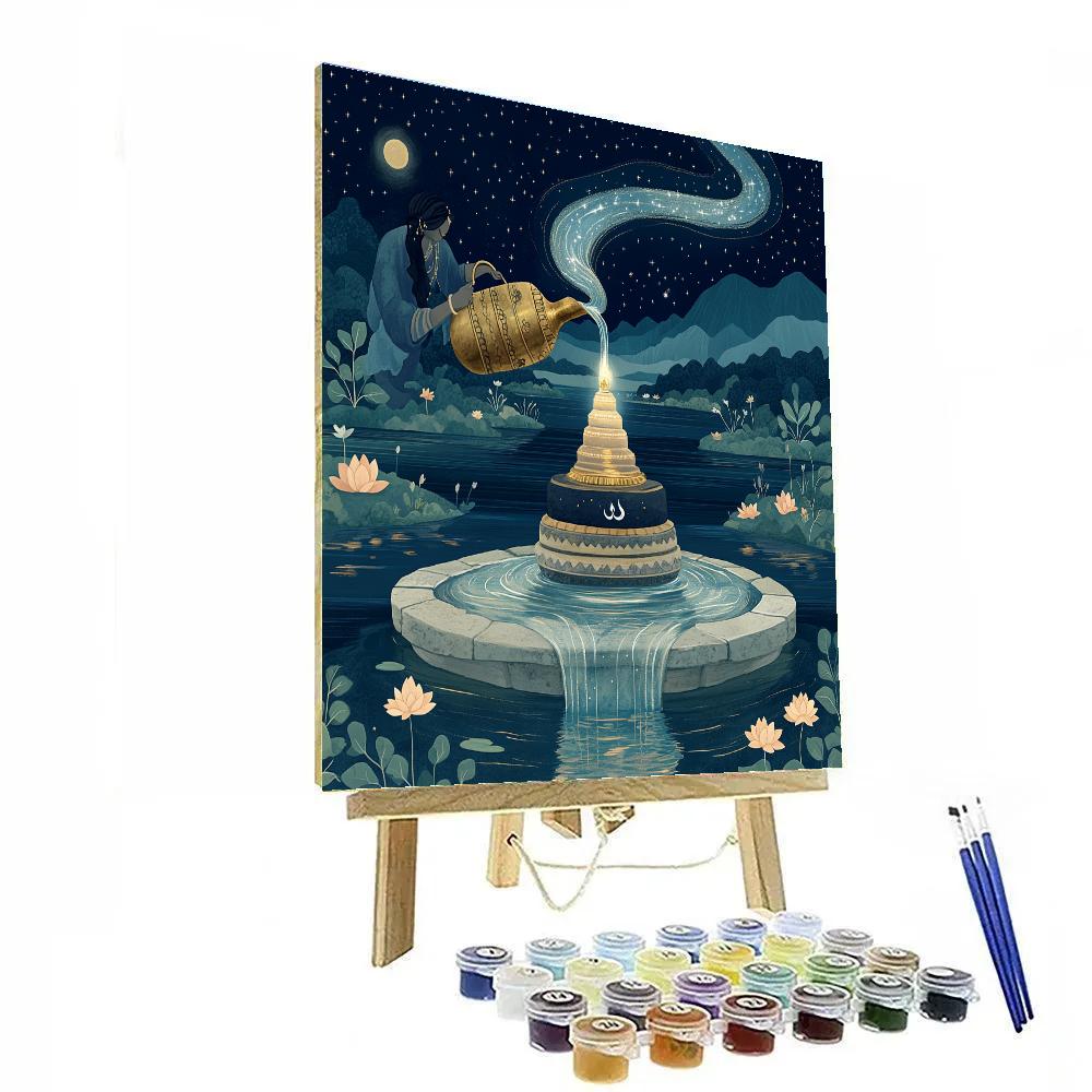 Celestial River Offering For Shiva painting number kit