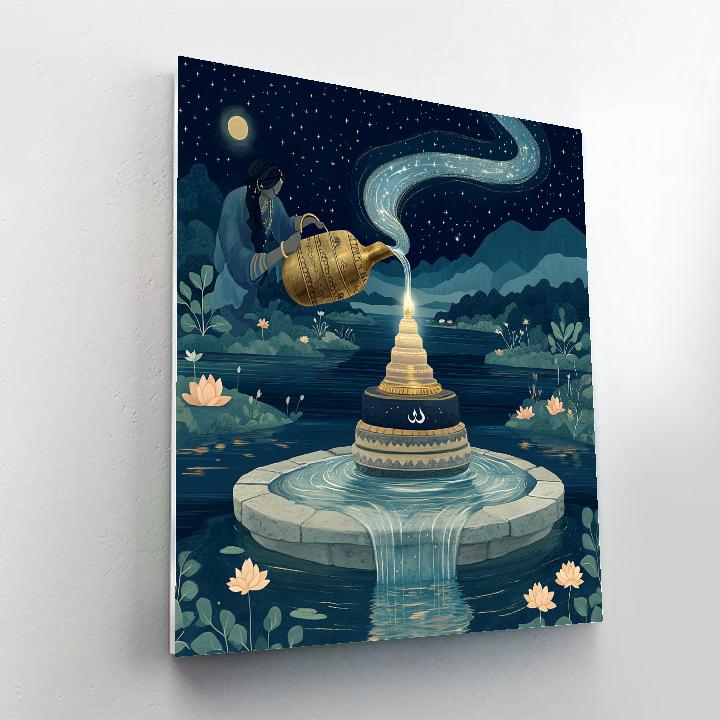 Celestial River Offering For Shiva painting number kit