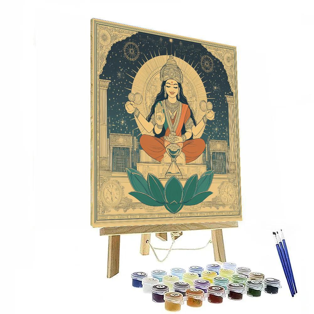 Clockwork Lotus Lakshmi paint by number