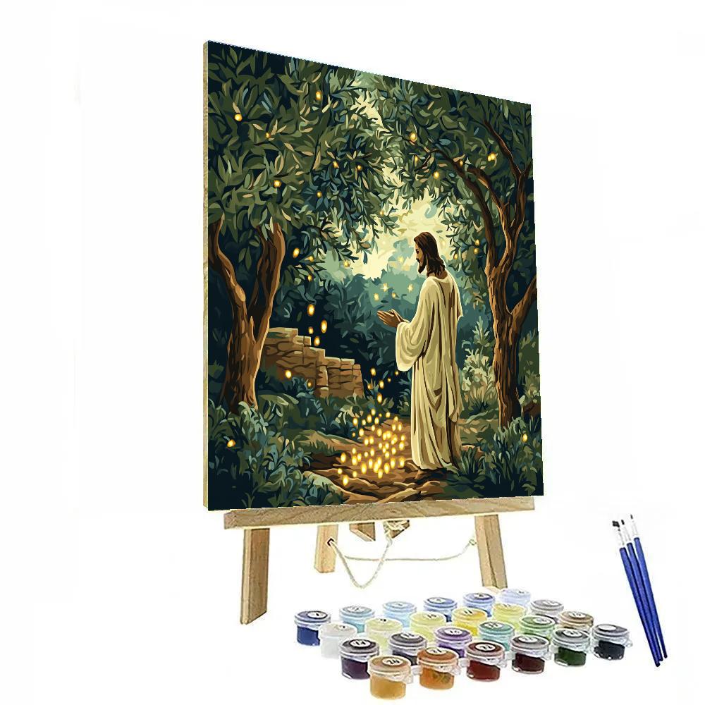 Jesus In The Olive Grove Of Gentle Light Painting by numbers kit