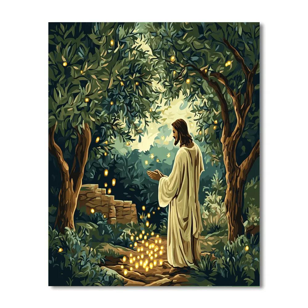 Jesus In The Olive Grove Of Gentle Light Painting by numbers kit