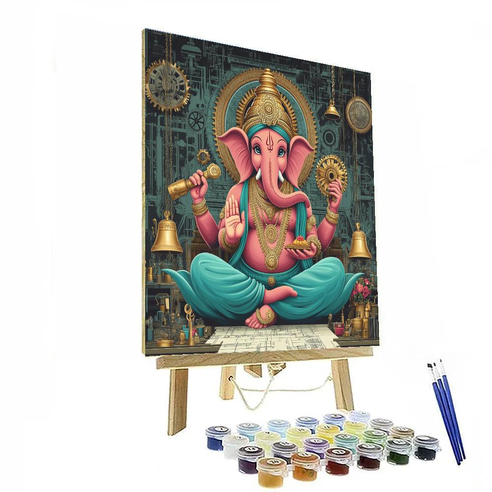 Clockwork Lotus Workshop With Ganesha Paint by numbers art