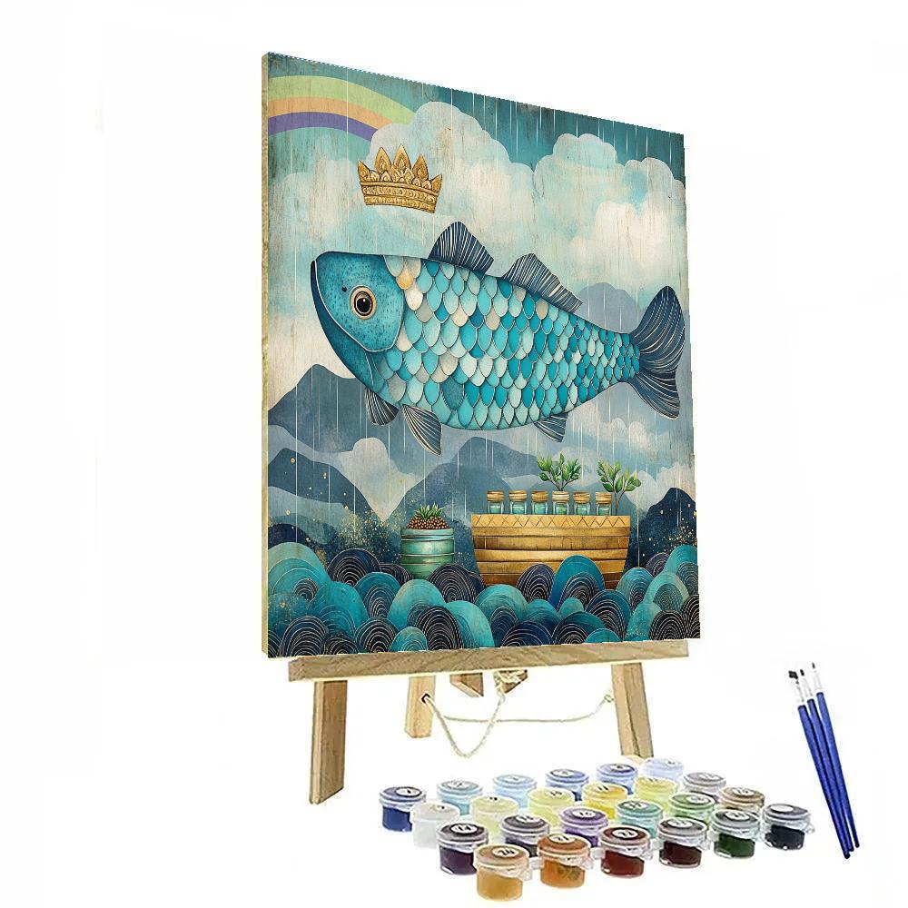 Matsya Guiding The Ark Of Seeds DIY paint by numbers