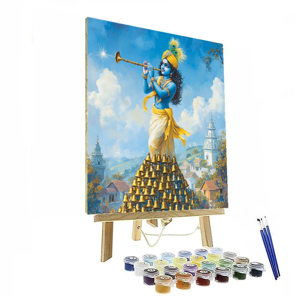 Krishna And The Mountain Of Tiny Bells Number painting