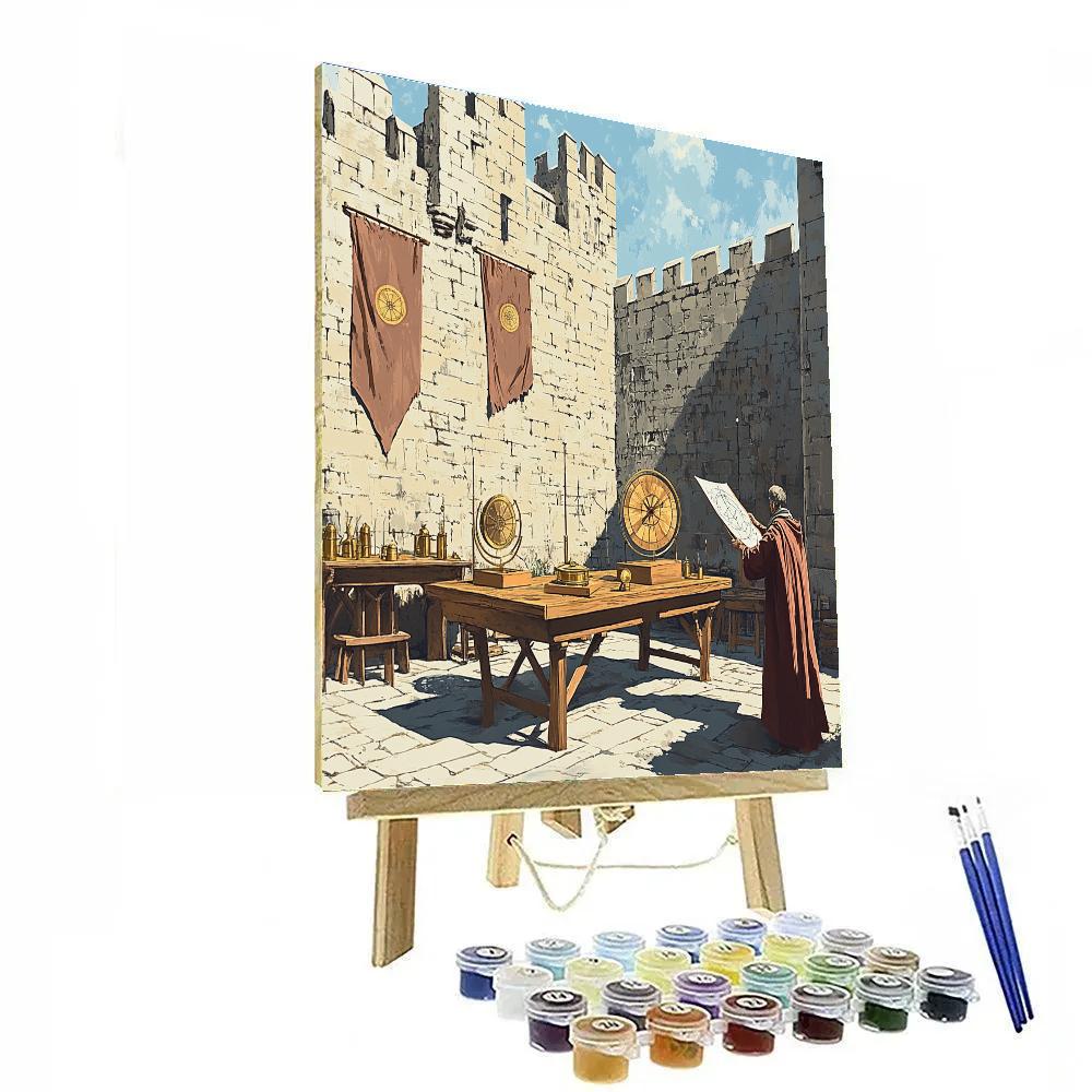 Astronomers Workshop Within A Castle Courtyard DIY paint by numbers