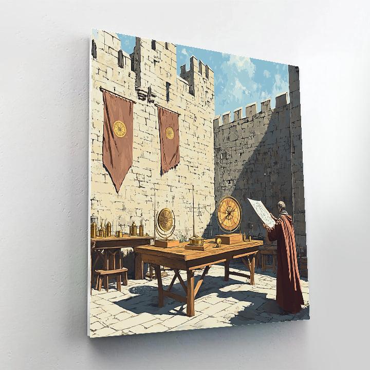 Astronomers Workshop Within A Castle Courtyard DIY paint by numbers