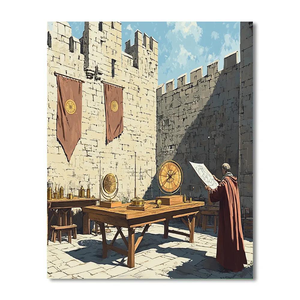 Astronomers Workshop Within A Castle Courtyard DIY paint by numbers