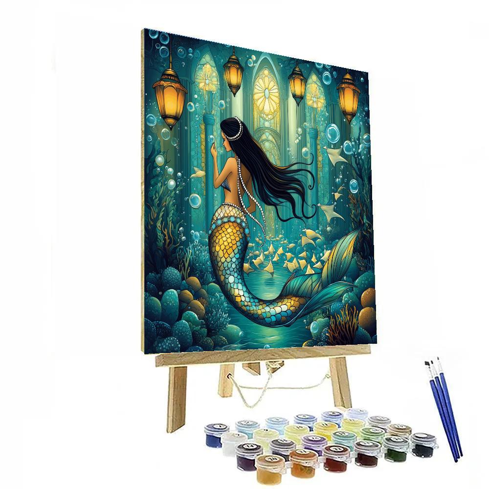 Cathedral Reef Mermaid Procession Paint by numbers art