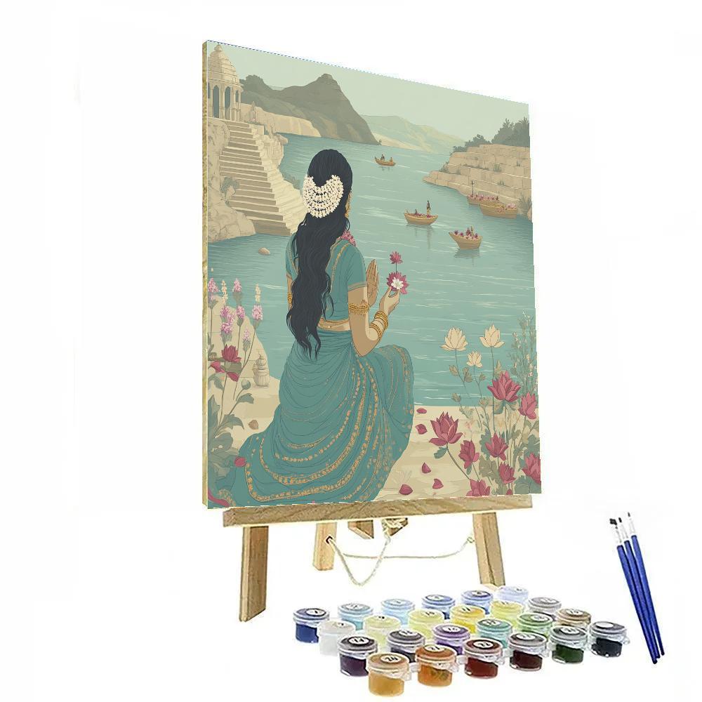 Riverbank Prayer With Parvati Presence paint by numbers
