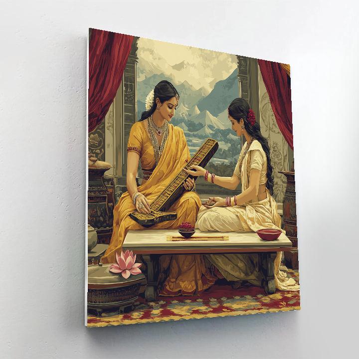 Parvati Teaching The Arts In Palace Studio Number painting