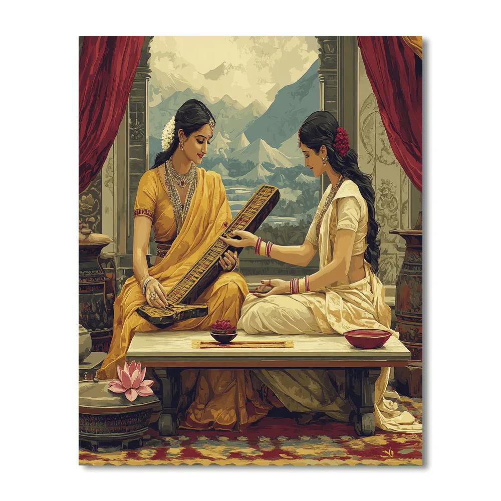 Parvati Teaching The Arts In Palace Studio Number painting