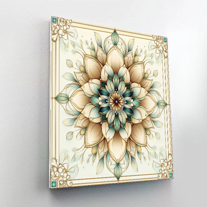Alphonse Mucha Inspired Luminous Verdant Equinox Mandala Painting by numbers kit