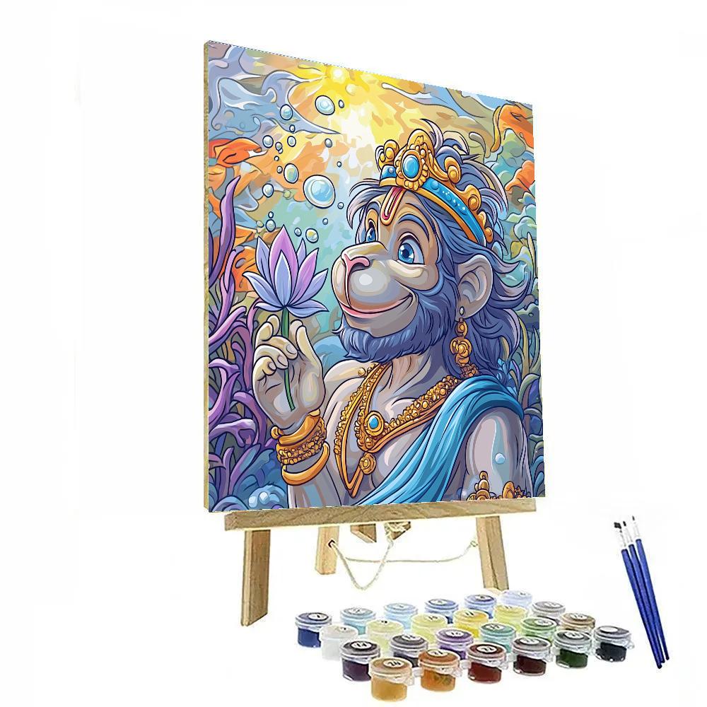 Hanuman Underwater Lotus Rescue Numbered painting kits