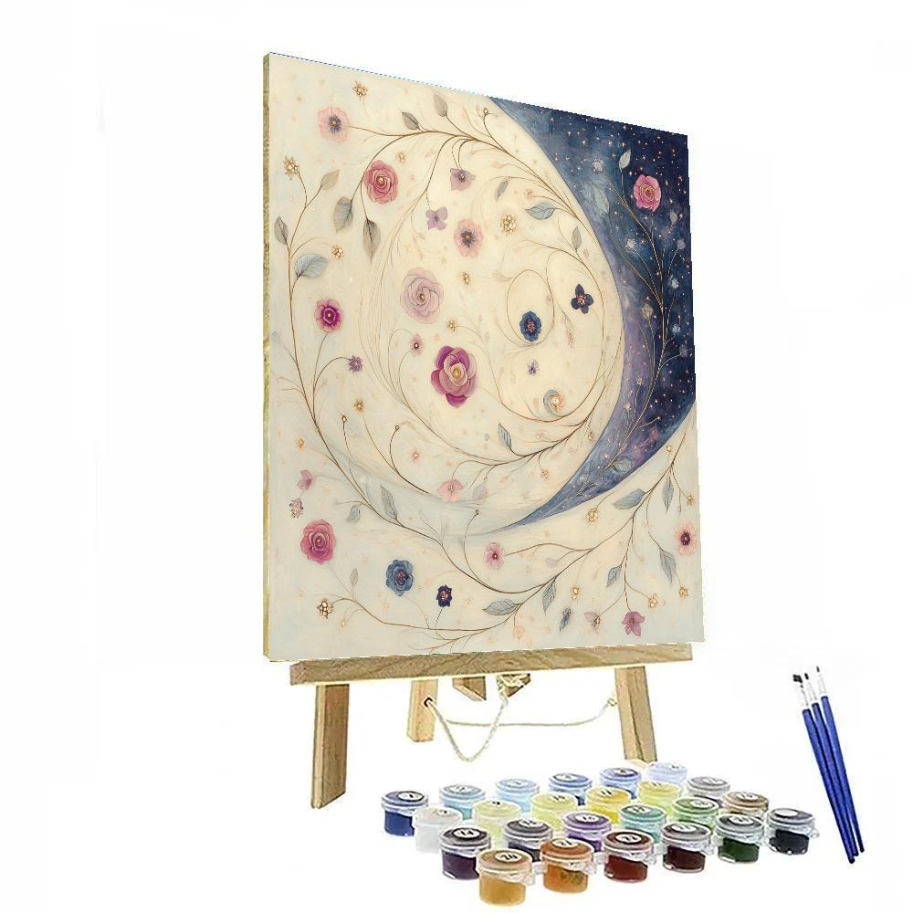 Alphonse Mucha Inspired Celestial Nectar Spiral Garden paint by color