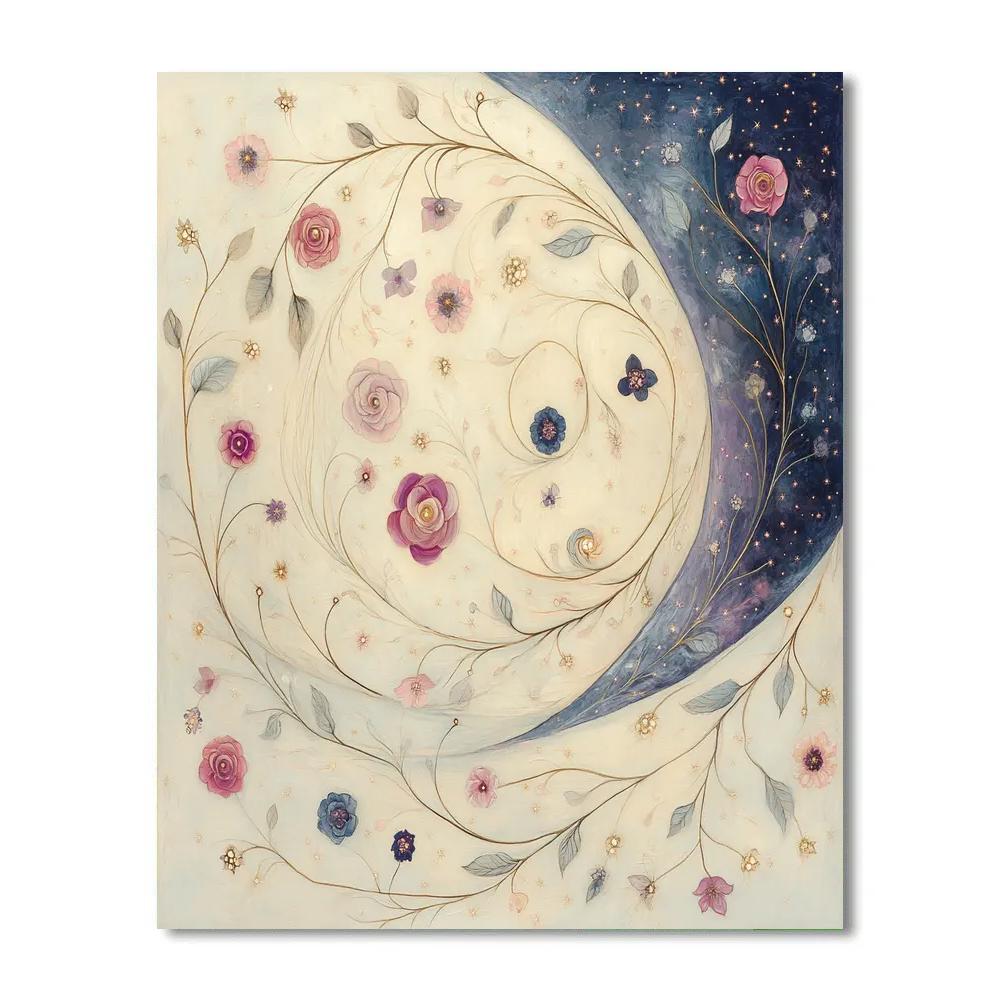 Alphonse Mucha Inspired Celestial Nectar Spiral Garden paint by color