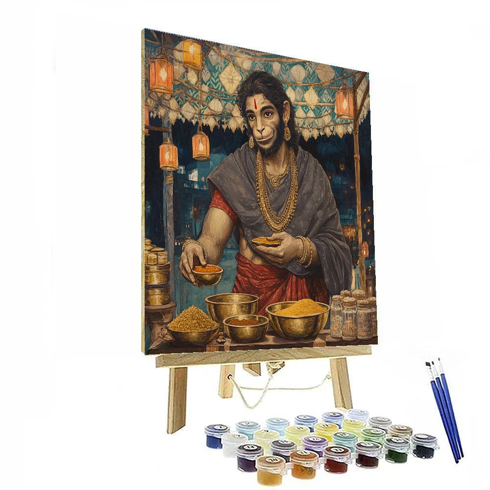 Night Market Hanuman Spice Keeper DIY paint by numbers