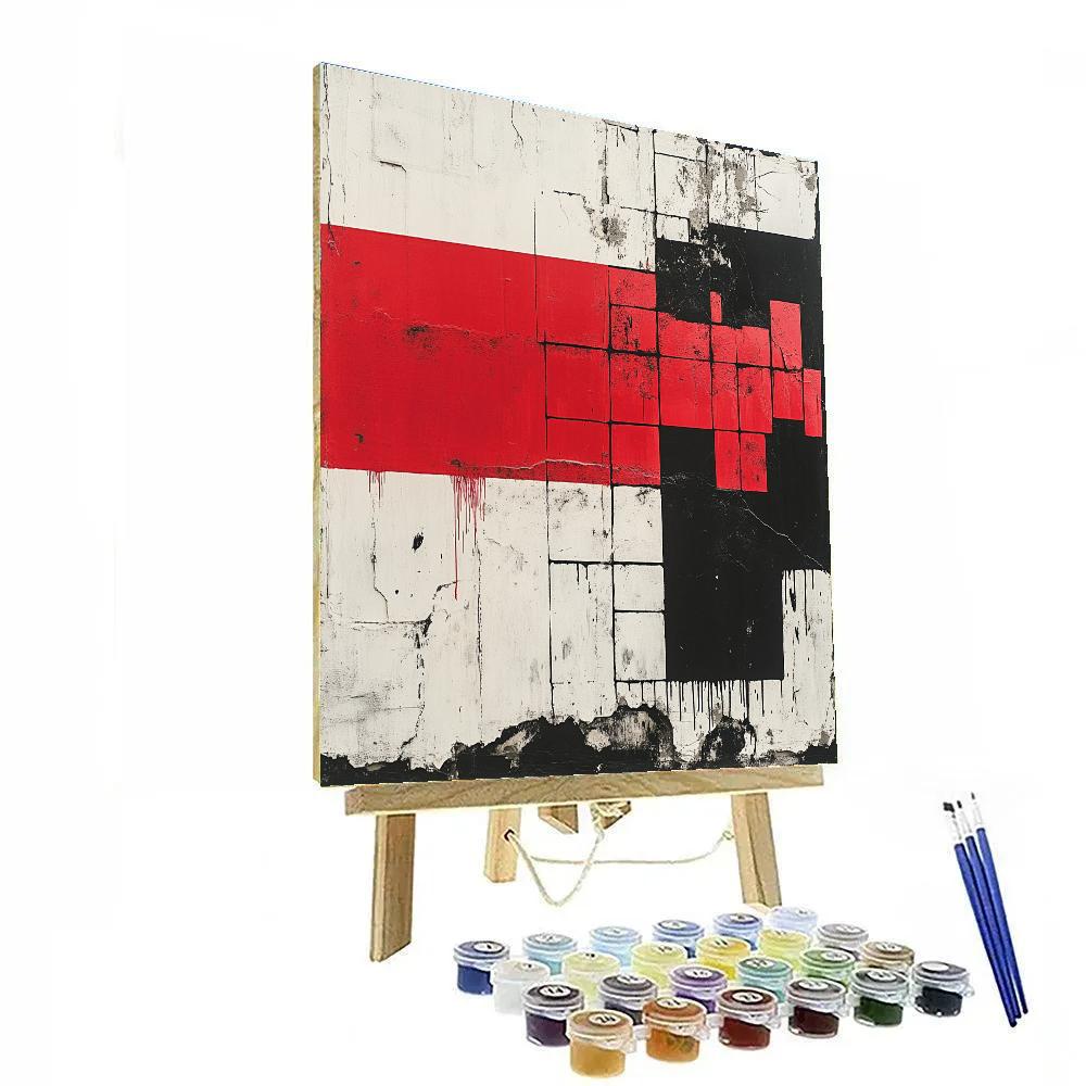 Banksy Inspired Algorithmic Redshift Dissent Painting by numbers kit