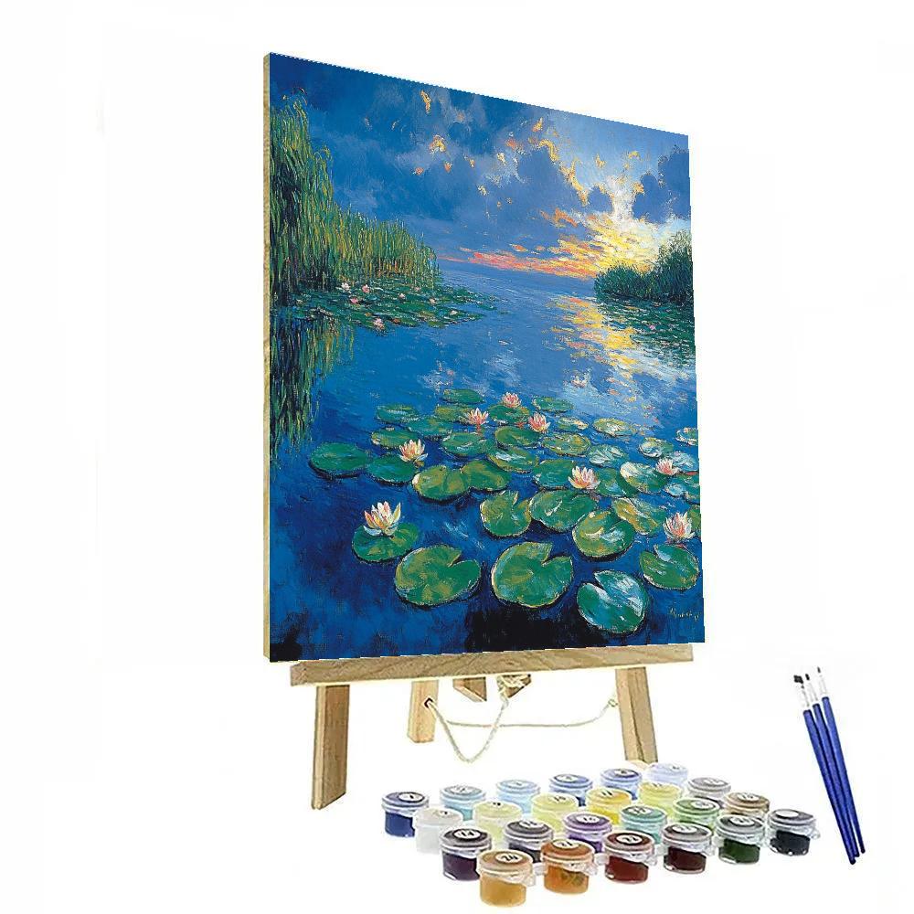 Claude Monet Inspired Summer Storm Clearing Over Waterlily Pond painting number kit