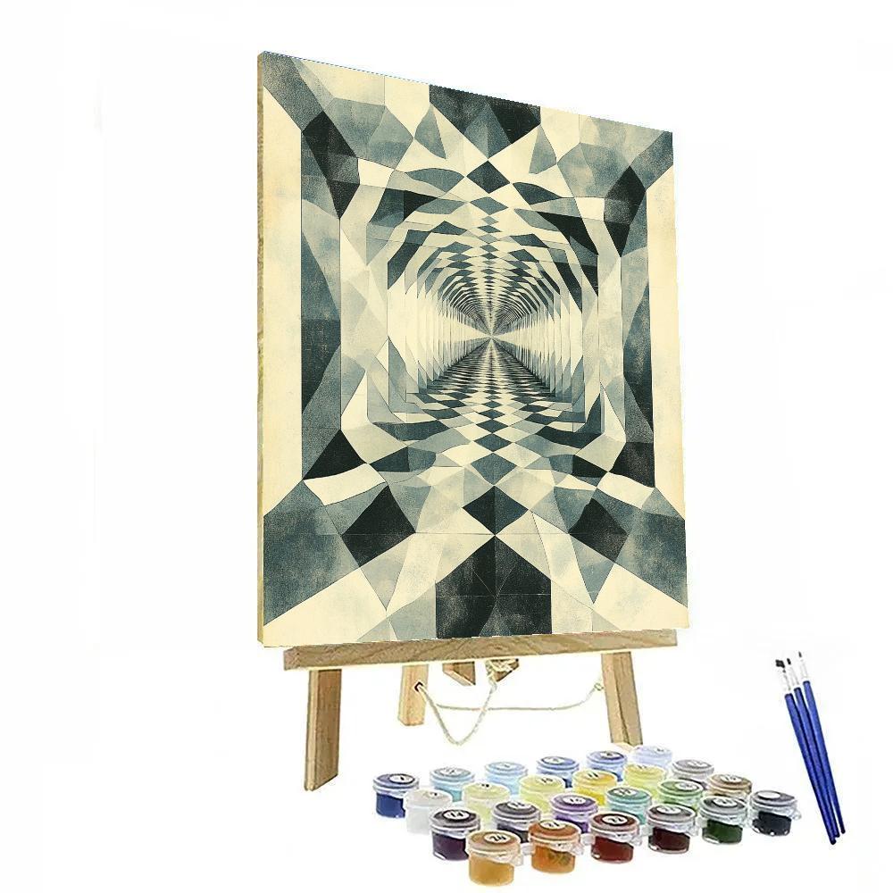 M.C. Escher Inspired Hyperbolic Aurora Labyrinth Painting by numbers kit