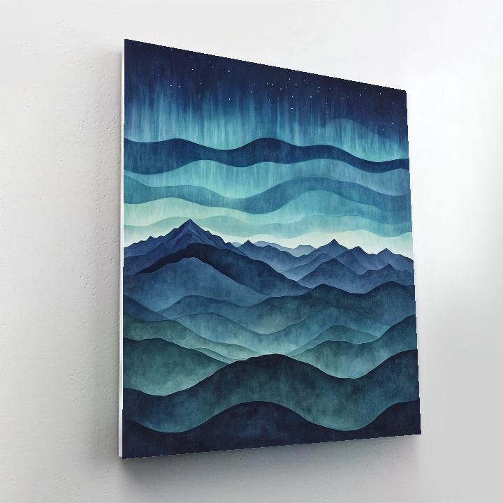Leonardo Da Vinci Inspired Aurora Over Silent Mountains Paint by numbers kits