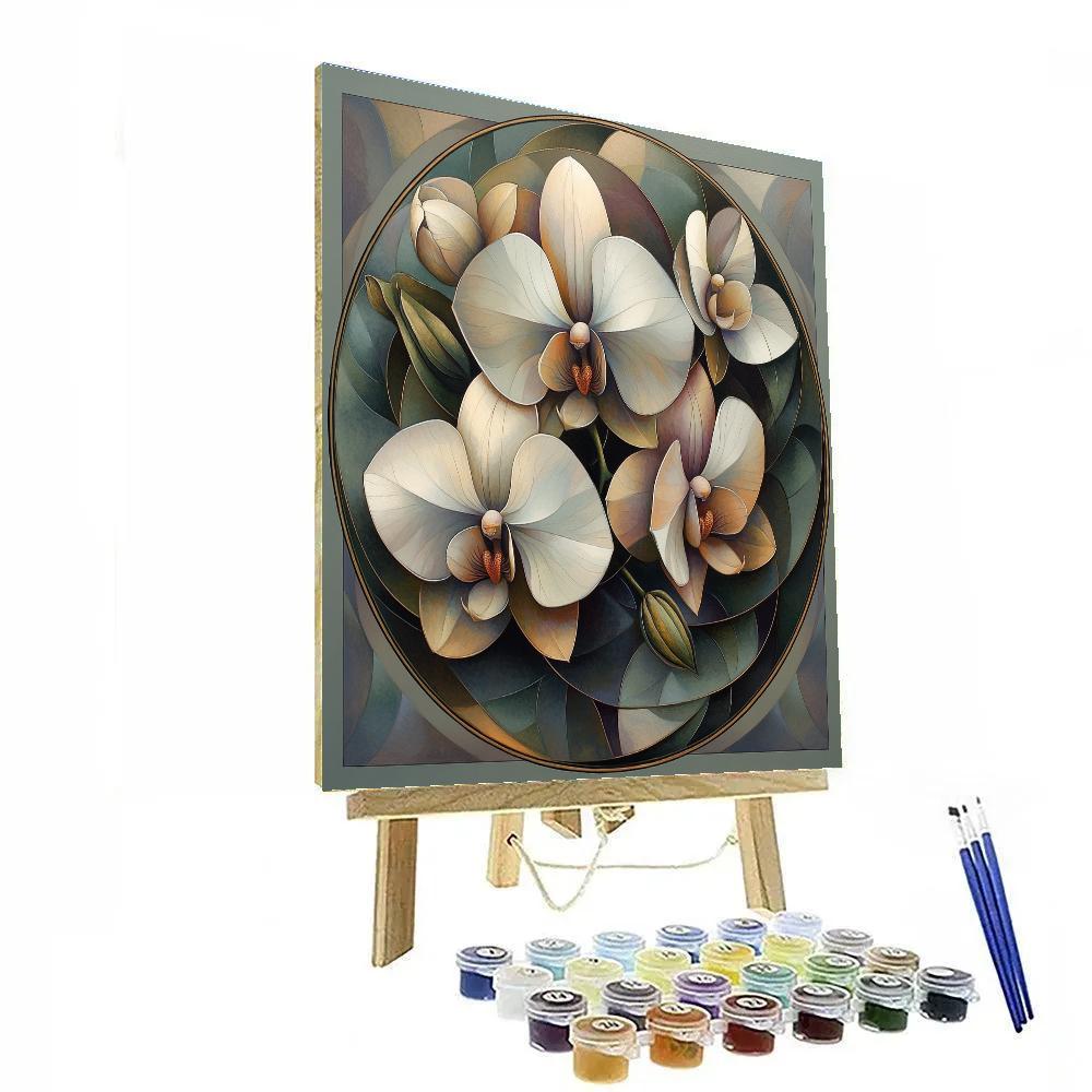 Leonardo Da Vinci Inspired Botanical Eclipse Of Wild Orchids Numbered painting kits