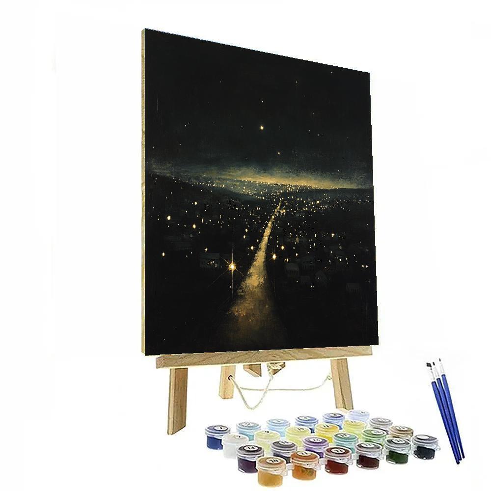 Caravaggio Inspired Bioluminescent Citylights Haze Paint by numbers kits