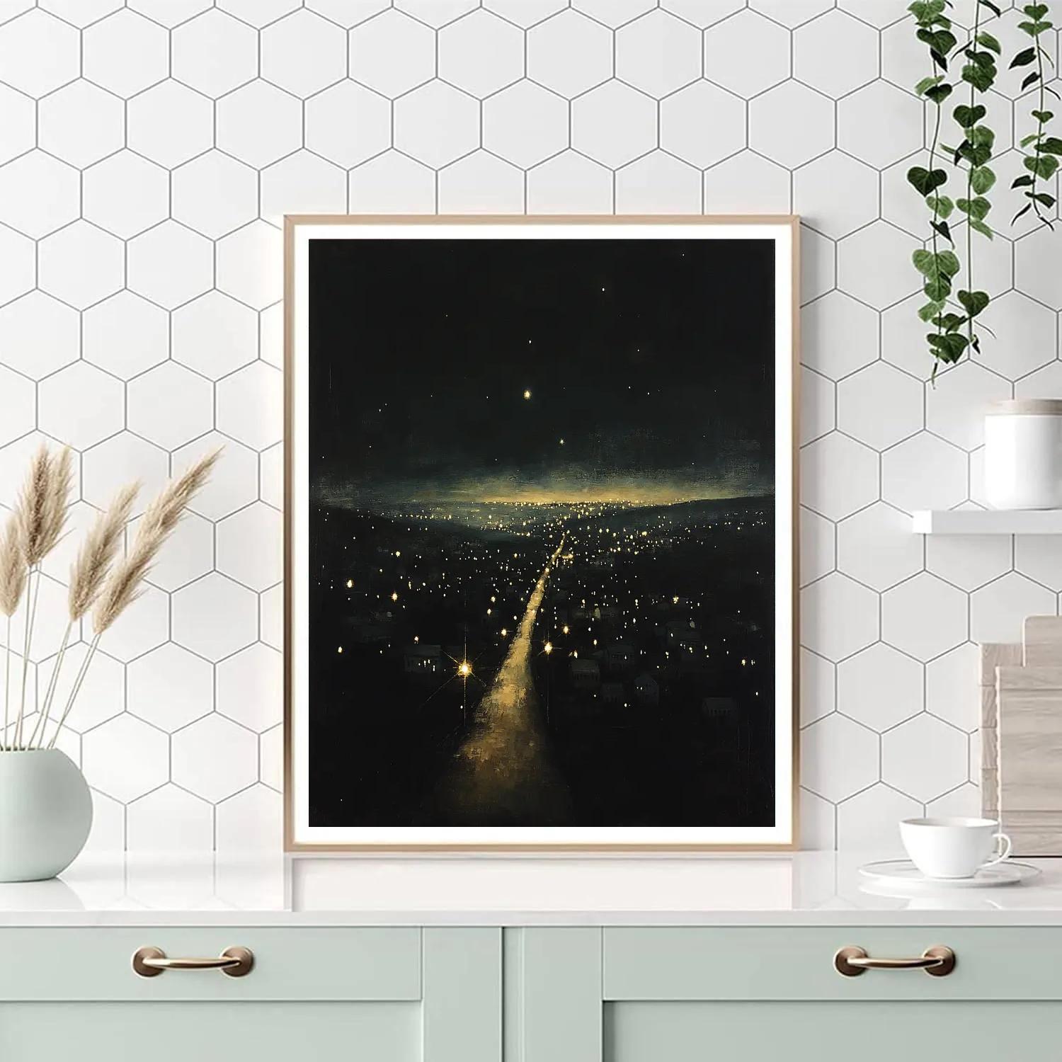 Caravaggio Inspired Bioluminescent Citylights Haze Paint by numbers kits