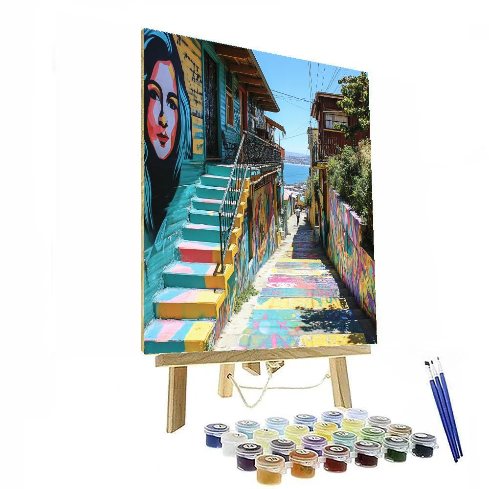 Street Art Alleys Of Valparaiso Cerro Alegre Chile Painting by numbers kit