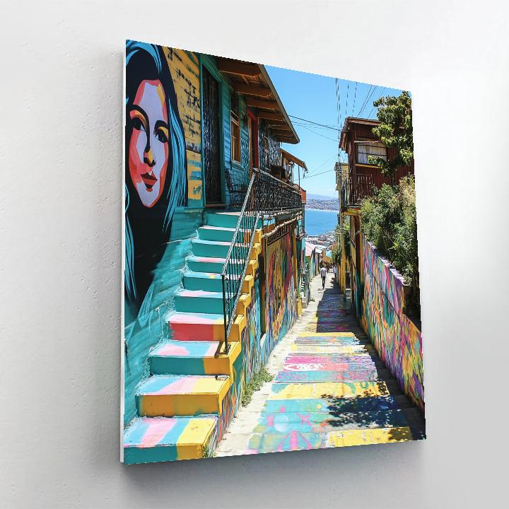 Street Art Alleys Of Valparaiso Cerro Alegre Chile Painting by numbers kit