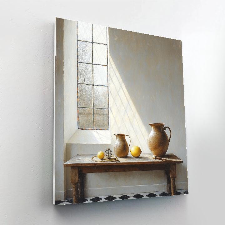 Johannes Vermeer Inspired Prism Of Morning Light On Delft Tiles paint by color