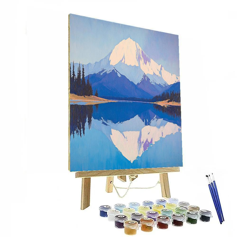Lawren Harris Inspired Cathedral Peak Above A Glassy Northern Lake Numbered painting kits