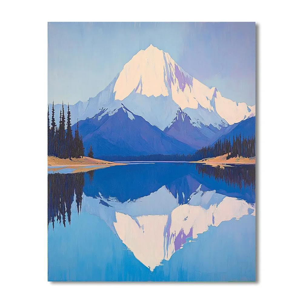 Lawren Harris Inspired Cathedral Peak Above A Glassy Northern Lake Numbered painting kits